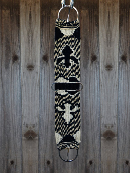 black and cream with custom design Western Mohair cinch